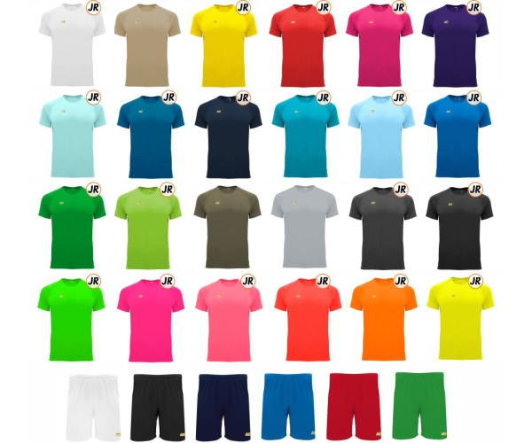 SUPER ZESTAW 2x KOSZULKA MAGIC-SPORT CHALLENGE II + SPODENKI TEAM + NADRUK JR